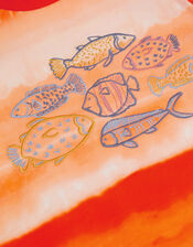 Fish Tie-Dye T-Shirt, Orange (ORANGE), large