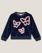 Butterfly Embellished Top, Blue (NAVY), large