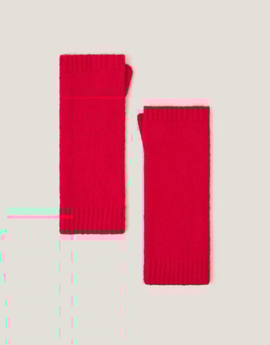 Yvie Plain Knit Wrist Warmers, , large