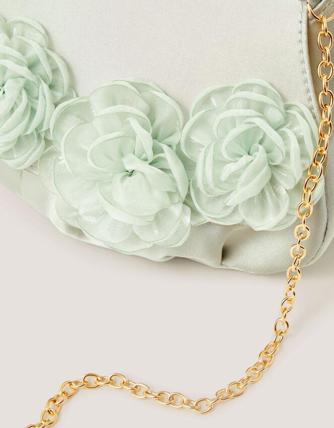 Corsage Satin Bag, Green (SAGE), large