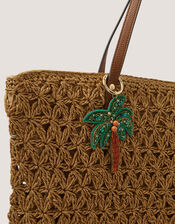 Beaded Palm Tree Bag Charm, , large