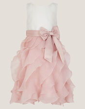 Cancan Sleeveless Bow Ruffle Dress, Pink (PINK), large