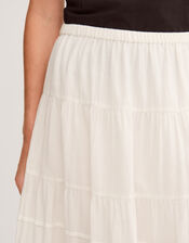 Maria Tiered Maxi Skirt, White (WHITE), large