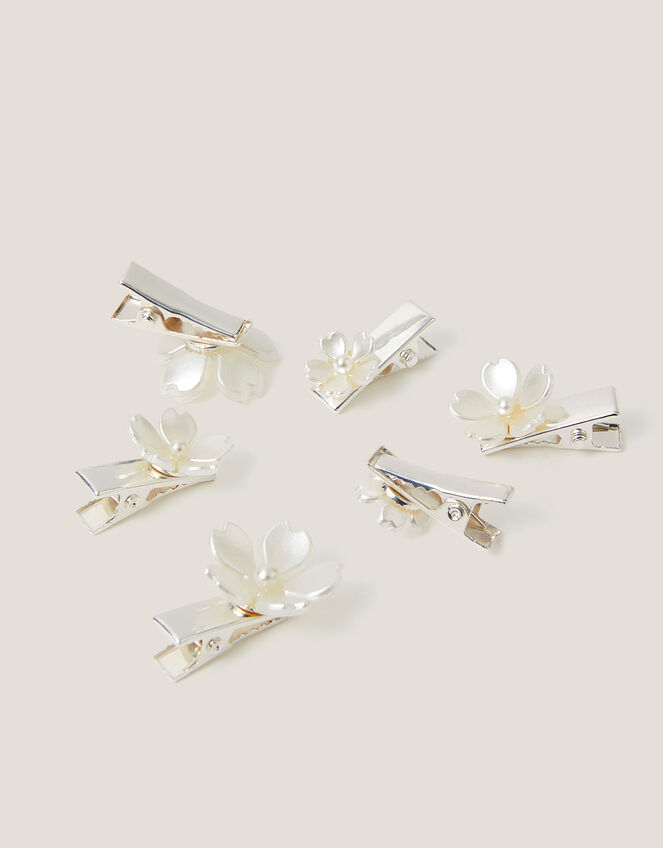 6-Pack Bridesmaid Flower Hair Clips, , large