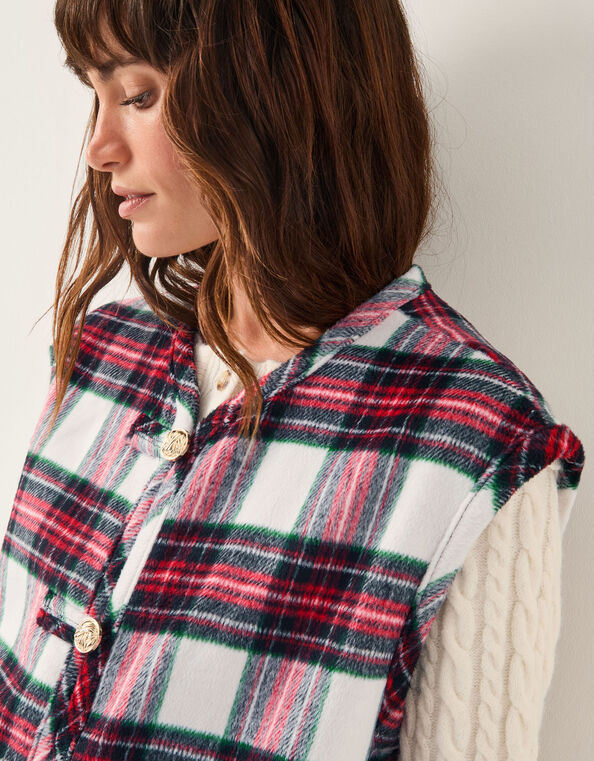 Monsoon x Sarah Corbett-Winder Tartan Vest, Red (RED), large