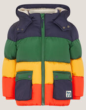 Colourblock Puffer Jacket, Multi (MULTI), large