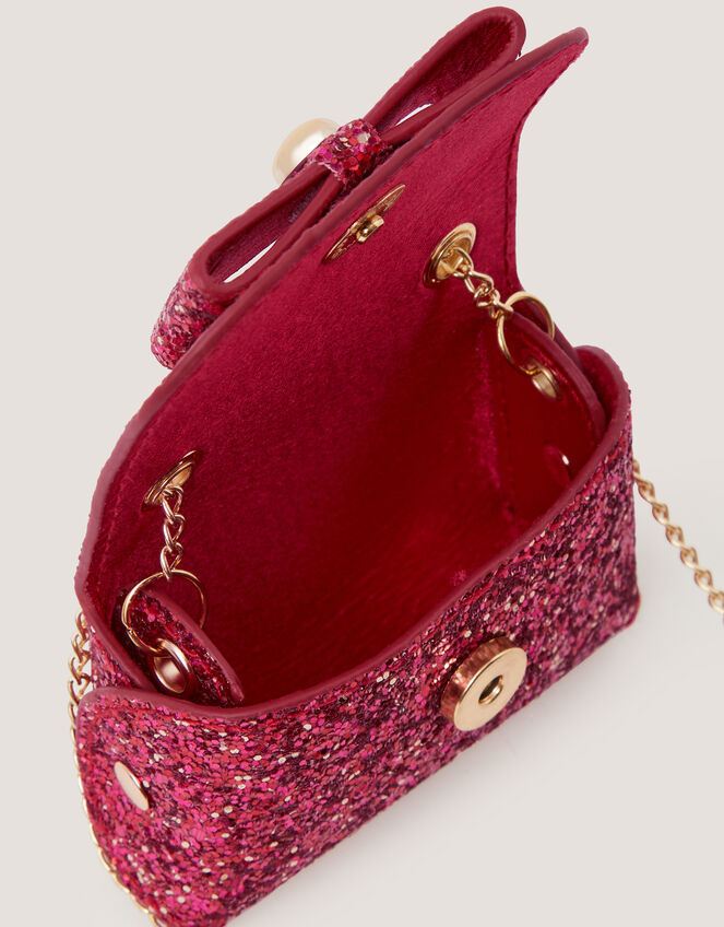 Mini Glitter Crossbody Bag, Red (CHERRY), large