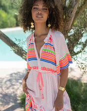 Piti Cuiti Neon Stripe Maxi Dress, Multi (MULTI), large