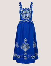 Keira Embroidered Midi Dress, Blue (COBALT), large