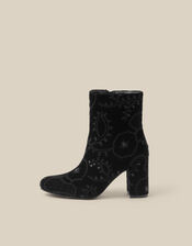 Glory Embroidered Ankle Boot, Black (BLACK), large