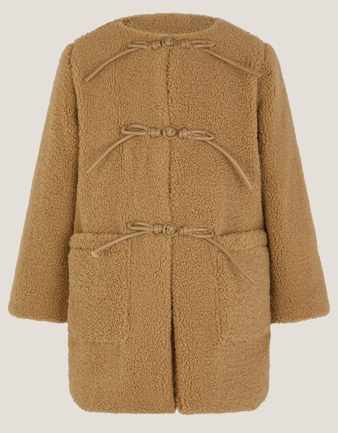 Faux Shearling Duffle Coat, Camel (CAMEL), large