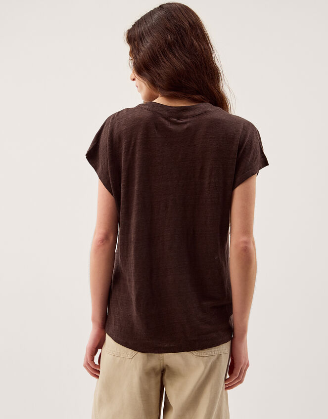 Lucy Linen T-Shirt, Brown (CHOCOLATE), large
