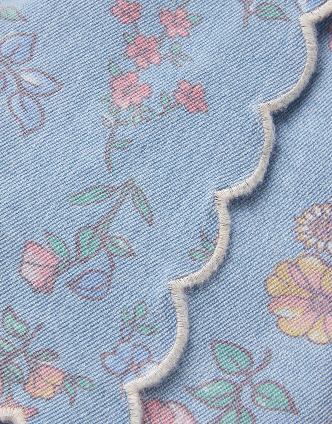 Floral Denim Skort, Blue (BLUE), large