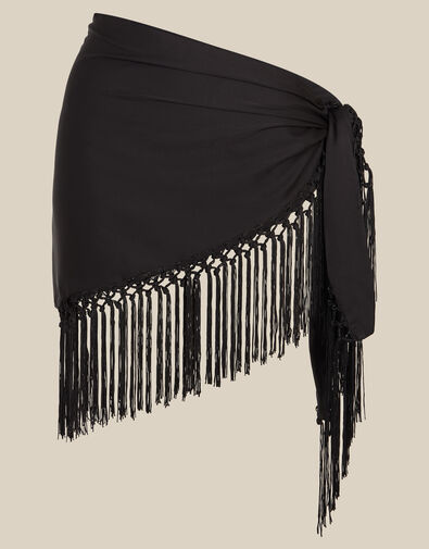 Deyla Satin Fringe Shawl, , large