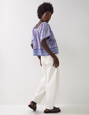 East Tiera Square Neck Floral Top, Blue (BLUE), large