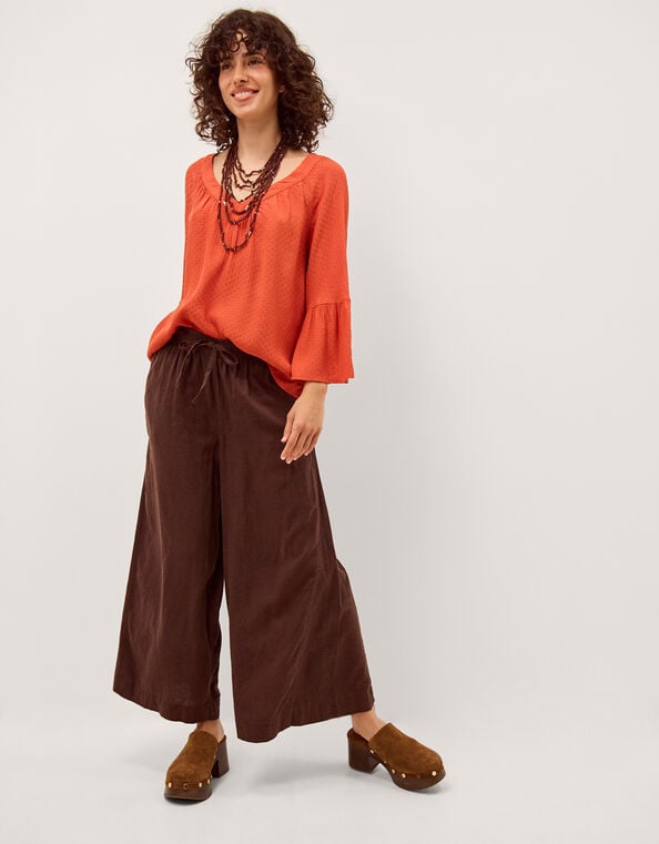 Kallie Dobby Blouse, Orange (ORANGE), large