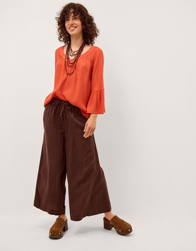 Kallie Dobby Blouse, Orange (ORANGE), large