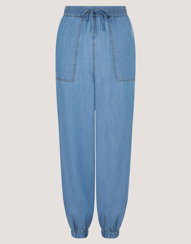 Daria Chambray Balloon Trousers, Blue (DENIM BLUE), large