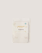 20 Denier Polka Dot Butterfly Tights, White (WHITE), large