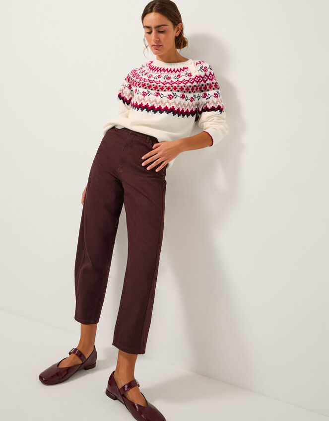 Rhi Floral Fair Isle Jumper, Ivory (IVORY), large