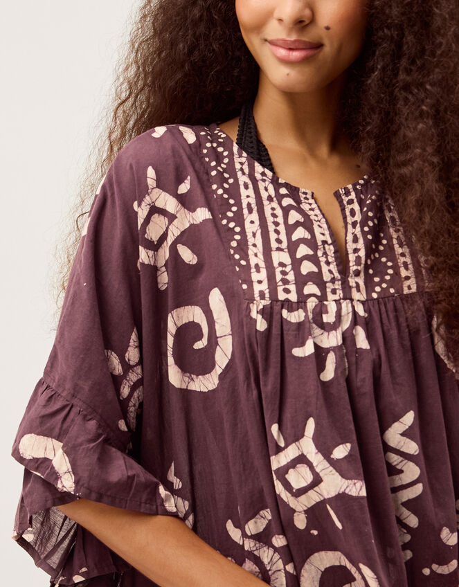 Mafalda Sun Print Ruffle Mini Kaftan, , large