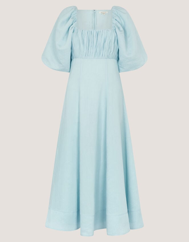 Payton Puff Sleeve Midi Dress, Blue (TURQUOISE), large