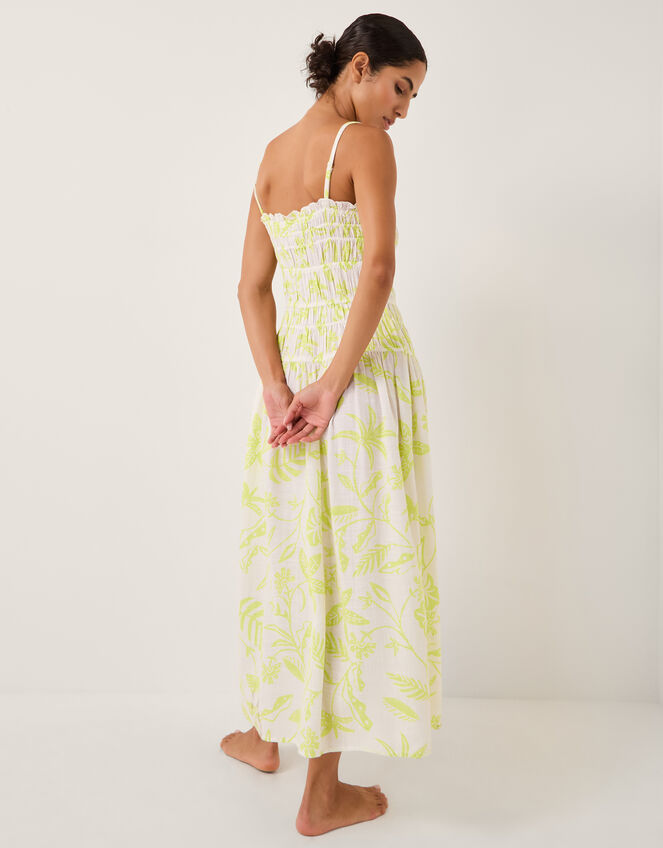 Adele Sleeveless Tropical Print Midi Dress, Green (LIME), large