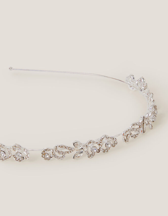 Diamant&eacute; Flower Metal Headband, , large