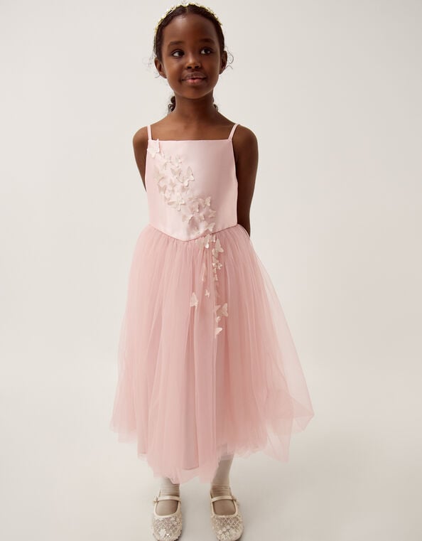 Alexis Appliqu&eacute; Butterfly Tulle Dress, Pink (PINK), large
