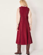 Hope Sleeveless A-Line Denim Midi Dress, Red (CHERRY), large