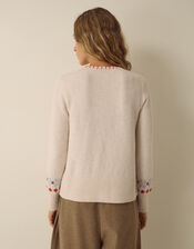 Fi Fair Isle Christmas Cardigan, Ivory (IVORY), large