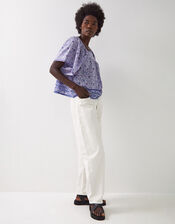 East Tiera Square Neck Floral Top, Blue (BLUE), large