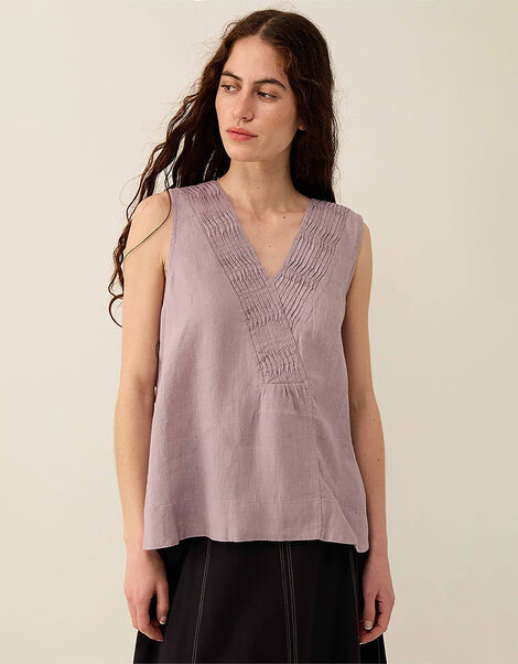 East Liza Sleeveless Linen Top Lilac, Purple (LILAC), large
