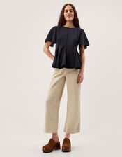 Tate Lace Trim Jersey T-Shirt, Blue (NAVY), large