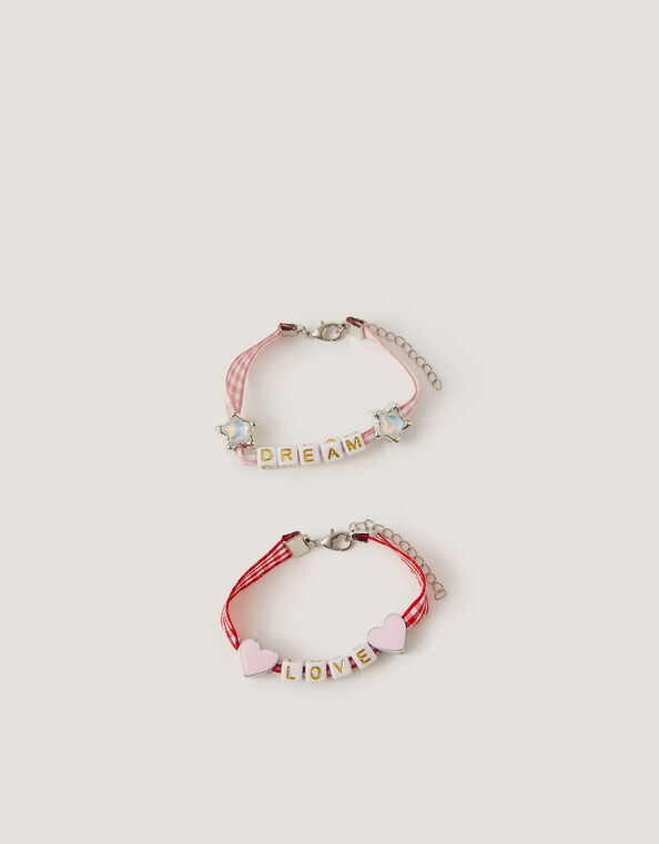 2-Pack Mon Cheri Bead Gingham Bracelets , , large