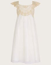 Estella Embroidered Dress, Gold (GOLD), large