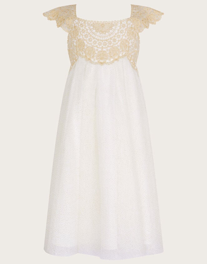Estella Embroidered Dress, Gold (GOLD), large