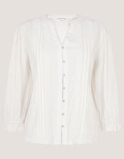 Leila Lace Jersey Top, Ivory (IVORY), large