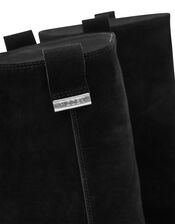 Woden Lea Suede Long Boots, Black (BLACK), large
