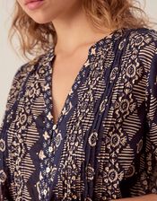 East Celine Print Blouse, Blue (NAVY), large