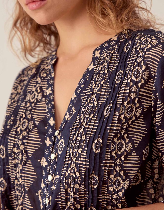 East Celine Print Blouse, Blue (NAVY), large