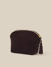 Floral Embroidered Velvet Make Up Bag, , large