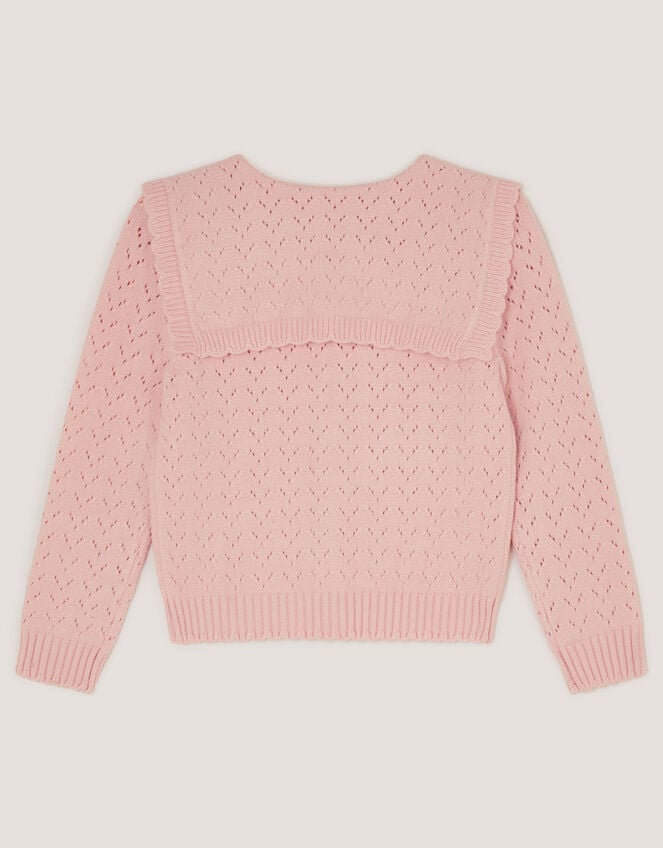 Sequin Bow Pointelle Cardigan, Pink (PINK), large