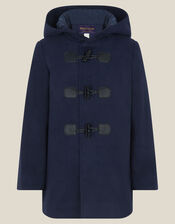 Smart Hooded Duffle Coat, Blue (NAVY), large
