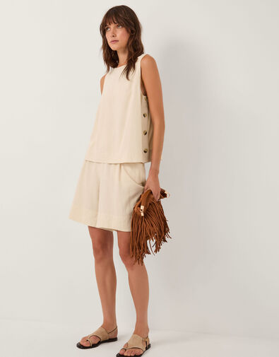 Lucy Linen Blend Tank Top , Natural (NATURAL), large