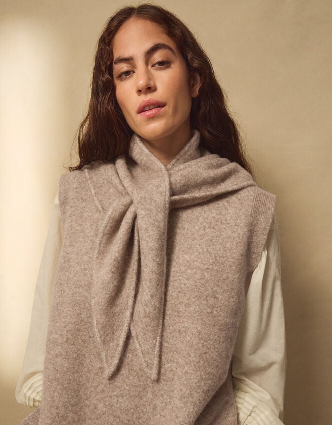 East Sienne Knitted Triangle Scarf, , large
