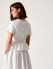 Eliza Floral Embellished Wedding Top, Ivory (IVORY), large