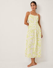 Adele Sleeveless Tropical Print Midi Dress, Green (LIME), large