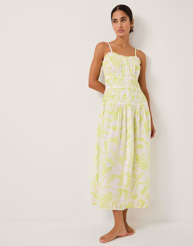 Adele Sleeveless Tropical Print Midi Dress, Green (LIME), large