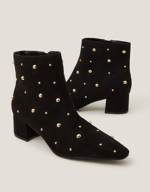 Talia Stud Ankle Boots, Black (BLACK), large